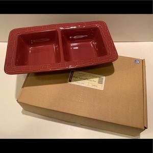 NWT LONGABERGER WOVEN TRADITIONS PAPRIKA DIVIDED DISH.